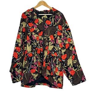 Cuccini Turbo Jacket Womens Large Floral‎ Multicolor Full Zip Hooded Windbreaker